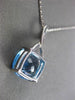 ESTATE LARGE 4.52CT DIAMOND & AAA BLUE TOPAZ 14K WHITE GOLD LUCIDA PENDANT CHAIN