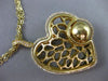 ESTATE LARGE .95CT DIAMOND 18K YELLOW GOLD GLOBAL HEART FLOATING ITALIAN PENDANT