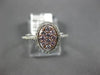 ESTATE .37CT WHITE & PINK DIAMOND 14K WHITE GOLD 3D CLUSTER OVAL FRIENDSHIP RING