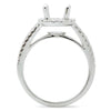 ESTATE .43CT DIAMOND 18KT WHITE GOLD 3D 4 PRONG HALO SEMI MOUNT ENGAGEMENT RING