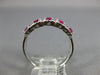 ESTATE .92CT DIAMOND & AAA RUBY 18KT WHITE GOLD 3D 5 STONE HALO ANNIVERSARY RING
