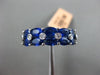 ESTATE WIDE 3.87CT DIAMOND & SAPPHIRE 14K WHITE GOLD OVAL ETOILE DOUBLE ROW RING