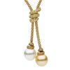 ESTATE .33CT DIAMOND & AAA SOUTH SEA & GOLDEN PEARL 18KT YELLOW GOLD 3D NECKLACE