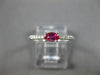 ESTATE .39CT DIAMOND & AAA RUBY 14KT WHITE GOLD 3D ROUND & OVAL CLASSIC FUN RING
