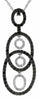 1.30CT WHITE & BLACK DIAMOND 14KT WHITE GOLD 3D CIRCLE OF LIFE OVAL PENDANT