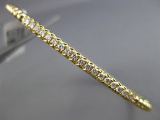 ESTATE .28CT DIAMOND 18K YELLOW GOLD CLASSIC BEADED BANGLE BRACELET 2.5MM F/G VS