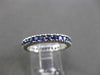 ESTATE 1.05CT AAA ROUND SAPPHIRE 14KT WHITE GOLD ETERNITY RING BAND 3mm #23709