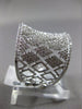 ESTATE LARGE 1.33CT DIAMOND 14K WHITE GOLD 3D X OPEN FILIGREE CONCAVE FUN RING