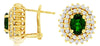 3.04CT DIAMOND & AAA RUSSALITE 14KT YELLOW GOLD 3D OVAL & ROUND HANGING EARRINGS