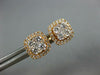 ESTATE .68CT DIAMOND 18KT WHITE GOLD CLUSTER SQUARE HALO CLASSIC STUD EARRINGS