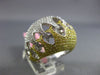 ESTATE LARGE 2.86CT WHITE & YELLOW DIAMOND 18KT TWO TONE GOLD 3D LOVE KNOT RING