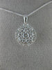 ESTATE .50CT DIAMOND 14KT WHITE GOLD 3D SOLITAIRE CLUSTER HALO FLOATING PENDANT