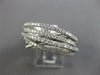 ESTATE WIDE .97CT DIAMOND 14KT WHITE GOLD 3D MULTI ROW CRISS CROSS FLEXIBLE RING