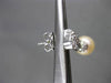 ESTATE .60CT DIAMOND & PEARL 14KT WHITE GOLD 3D FLOWER HANGING EARRINGS #22109
