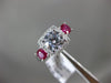 ESTATE 2.05CT DIAMOND & AAA RUBY 14KT WHITE GOLD SQUARE CLASSIC ENGAGEMENT RING