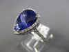 ESTATE LARGE 7.10CT DIAMOND & AAA TANZANITE 14KT WHITE GOLD HALO ENGAGEMENT RING