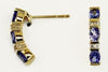 1.10CT DIAMOND & AAA TANZANITE 14KT YELLOW GOLD OVAL 3 STONE HANGING EARRINGS