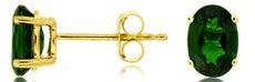 ESTATE 1.90CT AAA RUSSALITE 14KT YELLOW GOLD CLASSIC OVAL 4 PRONG STUD EARRINGS
