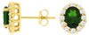 2.5CT DIAMOND & AAA RUSSALITE 14KT YELLOW GOLD 3D OVAL & ROUND FLOWER EARRINGS