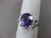 ESTATE LARGE 3.12CTW DIAMOND & AAA EXTRA FACET AMETHYST 14KT WHITE FILIGREE RING