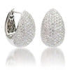 ESTATE LARGE 2.81CT DIAMOND 18KT WHITE GOLD PEAR SHAPE TEAR DROP HUGGIE EARRINGS