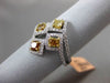 ESTATE LARGE 1.21CT FANCY COLOR DIAMOND 18KT TWO TONE GOLD ETOILE COCKTAIL RING