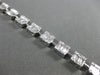 ESTATE 4.04CT ROUND & BAGUETTE DIAMOND 18KT WHITE GOLD 3D SQUARE TENNIS BRACELET