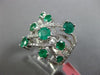ESTATE LARGE 2.02CT DIAMOND & AAA EMERALD 18KT WHITE GOLD 3D ANNIVERSARY RING