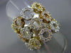ESTATE LARGE 2.98CT DIAMOND 18KT TRI COLOR GOLD 3D OPEN CIRCLE FLEXIBLE FUN RING