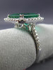 ESTATE LARGE 3.93CT DIAMOND & AAA EMERALD 18KT WHITE GOLD SQUARE ENGAGEMENT RING