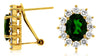 5.80CT DIAMOND & AAA RUSSALITE 14KT YELLOW GOLD 3D OVAL FLOWER CLIP ON EARRINGS