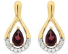 ESTATE 1.12CT DIAMOND & AAA RHODOLITE 14KT ROSE GOLD TEAR DROP HANGING EARRINGS
