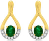 .82CT DIAMOND & AAA EMERALD 14KT YELLOW GOLD CLASSIC TEAR DROP HANGING EARRINGS