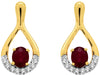.94CT DIAMOND & AAA RUBY 14KT YELLOW GOLD 3D CLASSIC TEAR DROP HANGING EARRINGS
