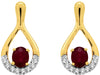 .94CT DIAMOND & AAA RUBY 14KT YELLOW GOLD 3D CLASSIC TEAR DROP HANGING EARRINGS