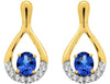.82CT DIAMOND & AAA TANZANITE 14KT YELLOW GOLD 3D OVAL & ROUND HANGING EARRINGS