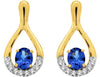 .82CT DIAMOND & AAA TANZANITE 14KT YELLOW GOLD 3D OVAL & ROUND HANGING EARRINGS
