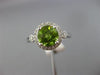 ESTATE 1.51CT DIAMOND & PERIDOT 14KT WHITE GOLD 3D ROUND HALO FRIEDNSHIP RING