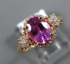 ESTATE 1.57CT DIAMOND & AAA SAPPHIRE 18KT ROSE GOLD OVAL CLASSIC ENGAGEMENT RING