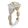 4.62CT WHITE PINK & FANCY YELLOW DIAMOND 18KT TRI COLOR GOLD 3D ENGAGEMENT RING