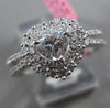 ESTATE .95CT HEART DIAMOND 18KT WHITE GOLD 3D DOUBLE HALO HEART ENGAGEMENT RING