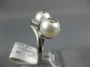 ANTIQUE LARGE .46CT DIAMOND & AAA SOUTH SEA PEARL 18K WHITE GOLD 3D FUN RING