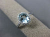 ESTATE 1.22CT DIAMOND & AAA OVAL AQUAMARINE 14KT WHITE GOLD HALO ENGAGEMENT RING