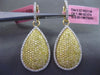 ESTATE LARGE 2.45CT DIAMOND 18K YELLOW GOLD PEAR SHAPE FLOATING HANGING EARRINGS