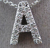 ESTATE .24CT DIAMOND 14KT WHITE GOLD 3D " A " INITIAL FLOATING PENDANT #20372