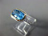 ESTATE 2.35CT DIAMOND & AAA BLUE TOPAZ 14KT 2 TONE GOLD SEMI ETERNITY BEZEL RING