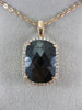 EXTRA LARGE 15.52CT WHITE & BLACK DIAMOND 14KT ROSE GOLD 3D SQUARE RING PENDANT