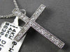 ESTATE .25CT DIAMOND 14KT WHITE GOLD 3D FILIGREE MILGRAIN FLOATING CROSS PENDANT