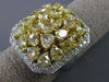 ESTATE MASSIVE 5.43CT WHITE FANCY YELLOW DIAMOND 18KT GOLD OCTAGON COCKTAIL RING