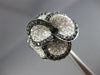 EXTRA LARGE 2.93CT WHITE & BLACK DIAMOND 18K WHITE GOLD MULTI LEAF FLOWER RING